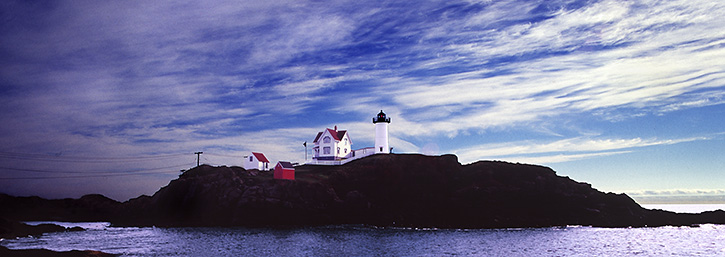 Nubble Light Panorama in the Morning, Maine